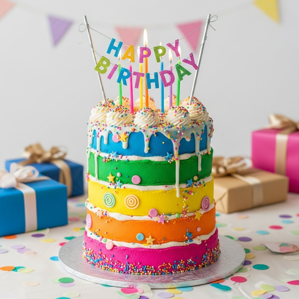 Colorful Birthday Cake